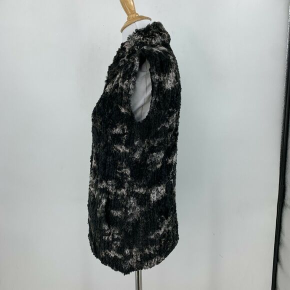Ubu Fluffy Fleece Full Zip Vest Womens S Small Sleeveless Stand Collar Faux Fur - Picture 3 of 8